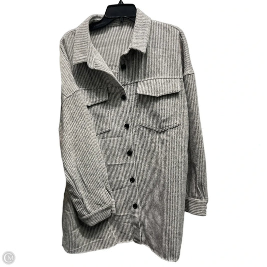 Jacket Shirt By Clothes Mentor In Grey, Size: 2x