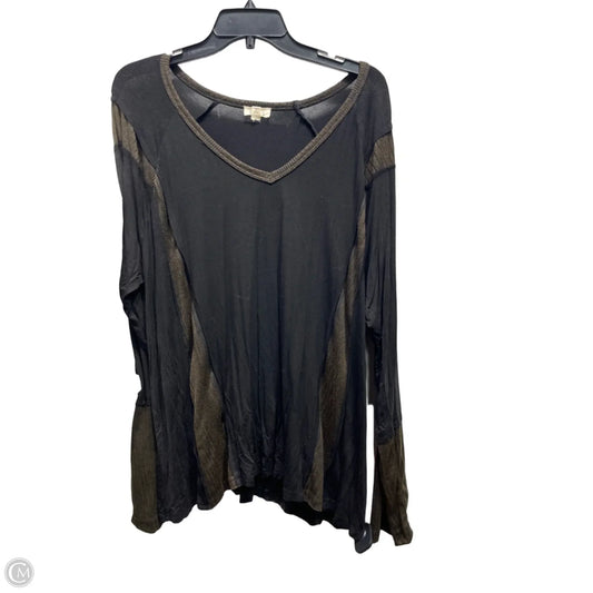 Top Long Sleeve By Pol In Black, Size: 3x