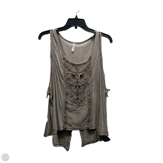 Top Sleeveless By Free People In Taupe, Size: M