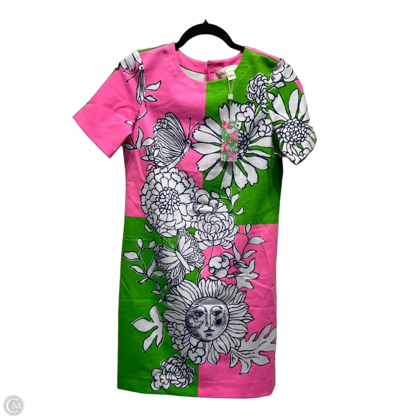 Dress Designer By Lilly Pulitzer In Green & Pink, Size: 0