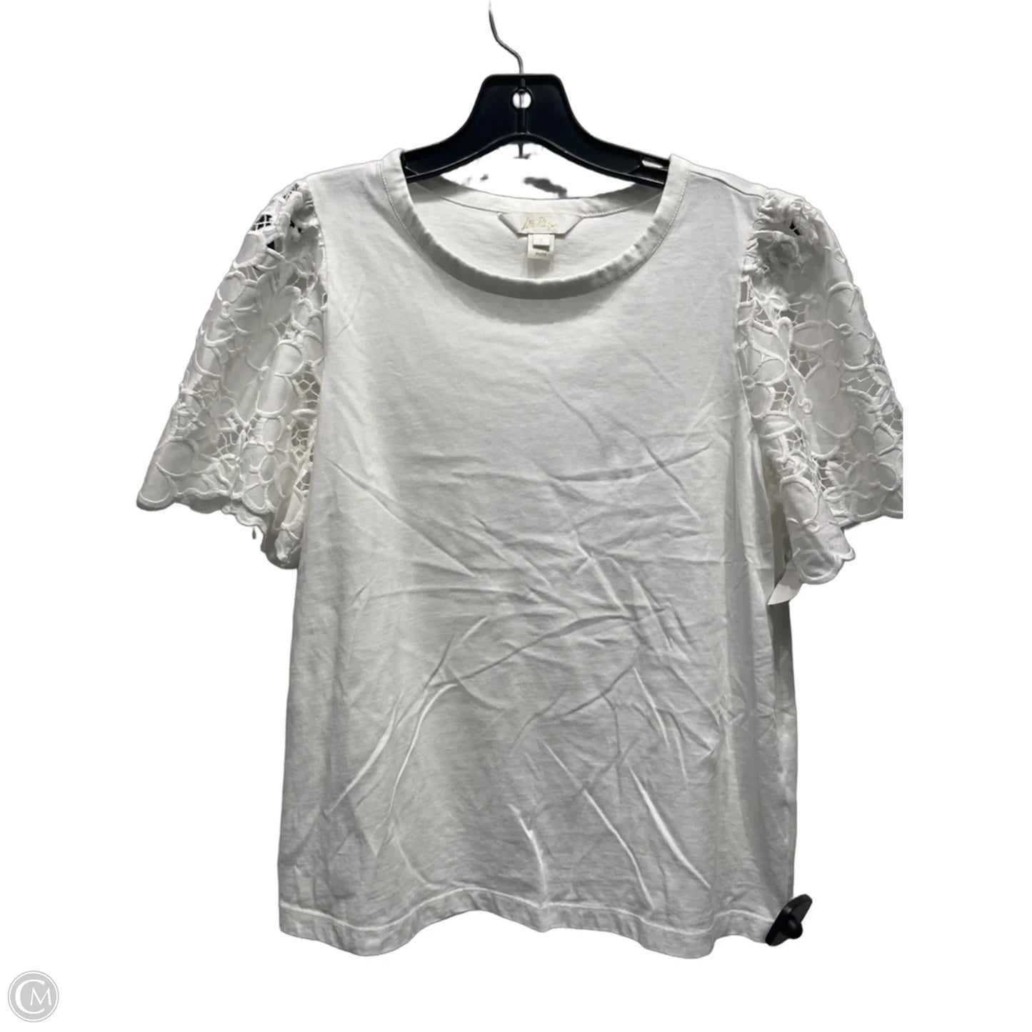 Top Short Sleeve Designer By Lilly Pulitzer In White, Size: S