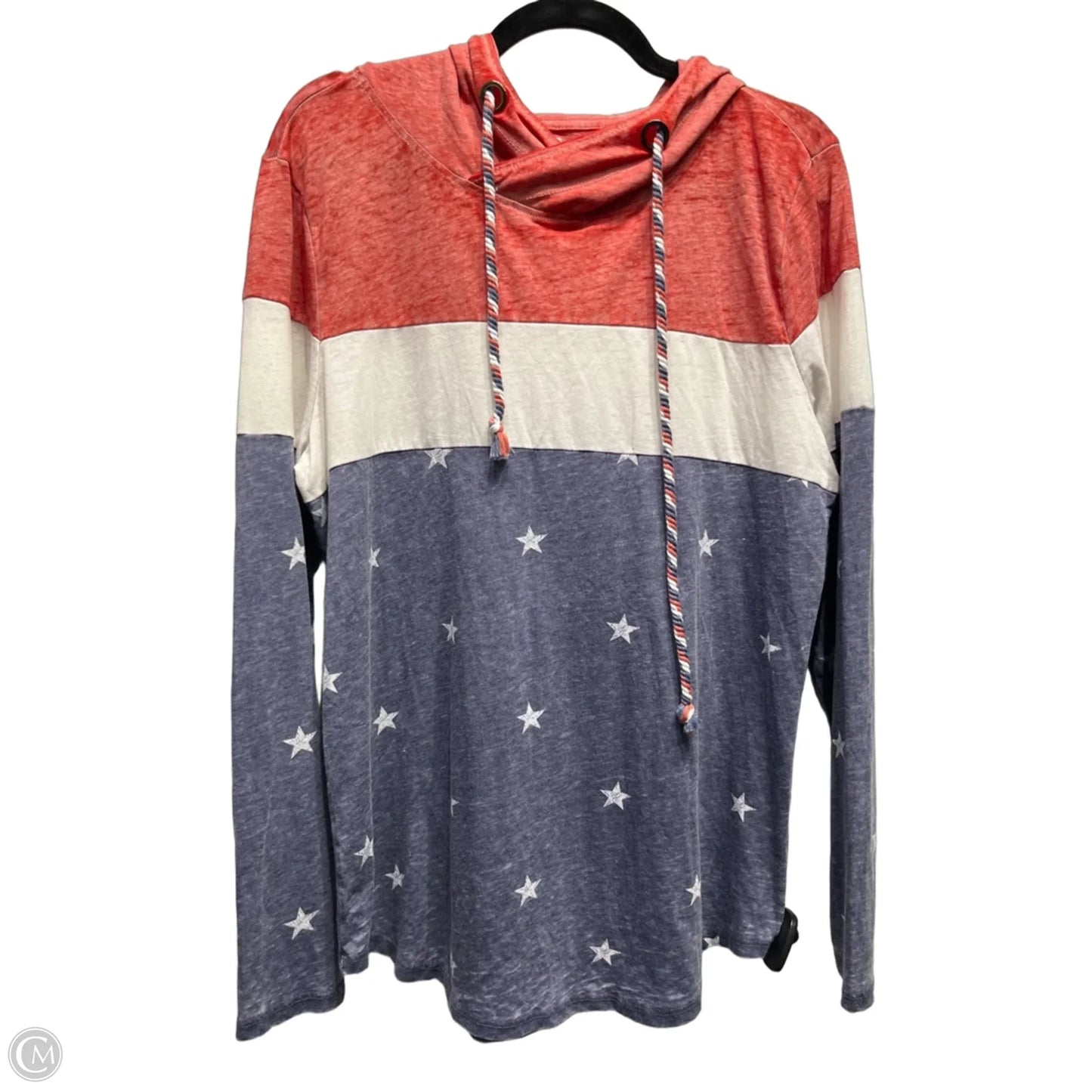 Top Long Sleeve By Maurices In Blue & Red, Size: M