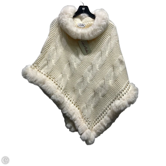 Poncho By LE MODA In Cream, Size: Osfm
