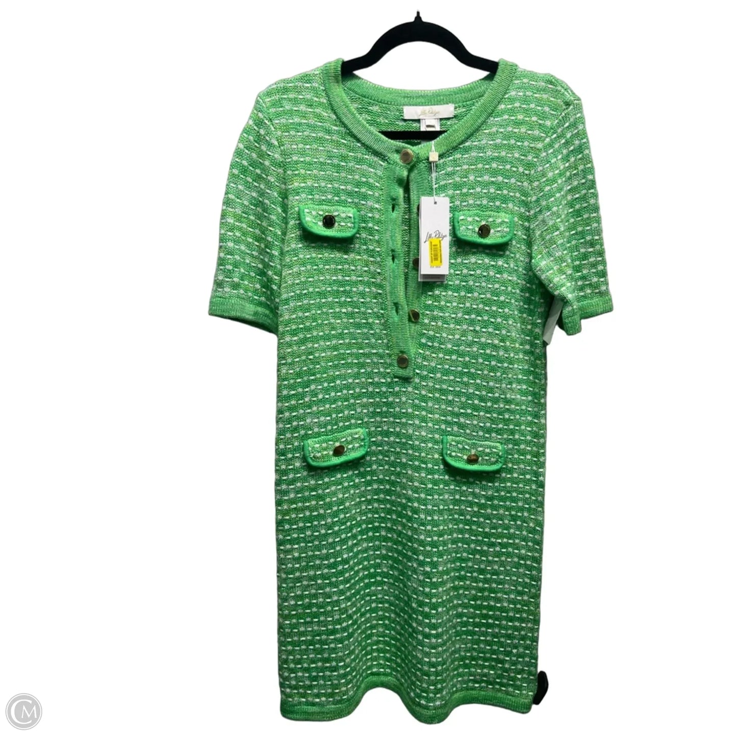 Dress Designer By Lilly Pulitzer In Green & White, Size: S