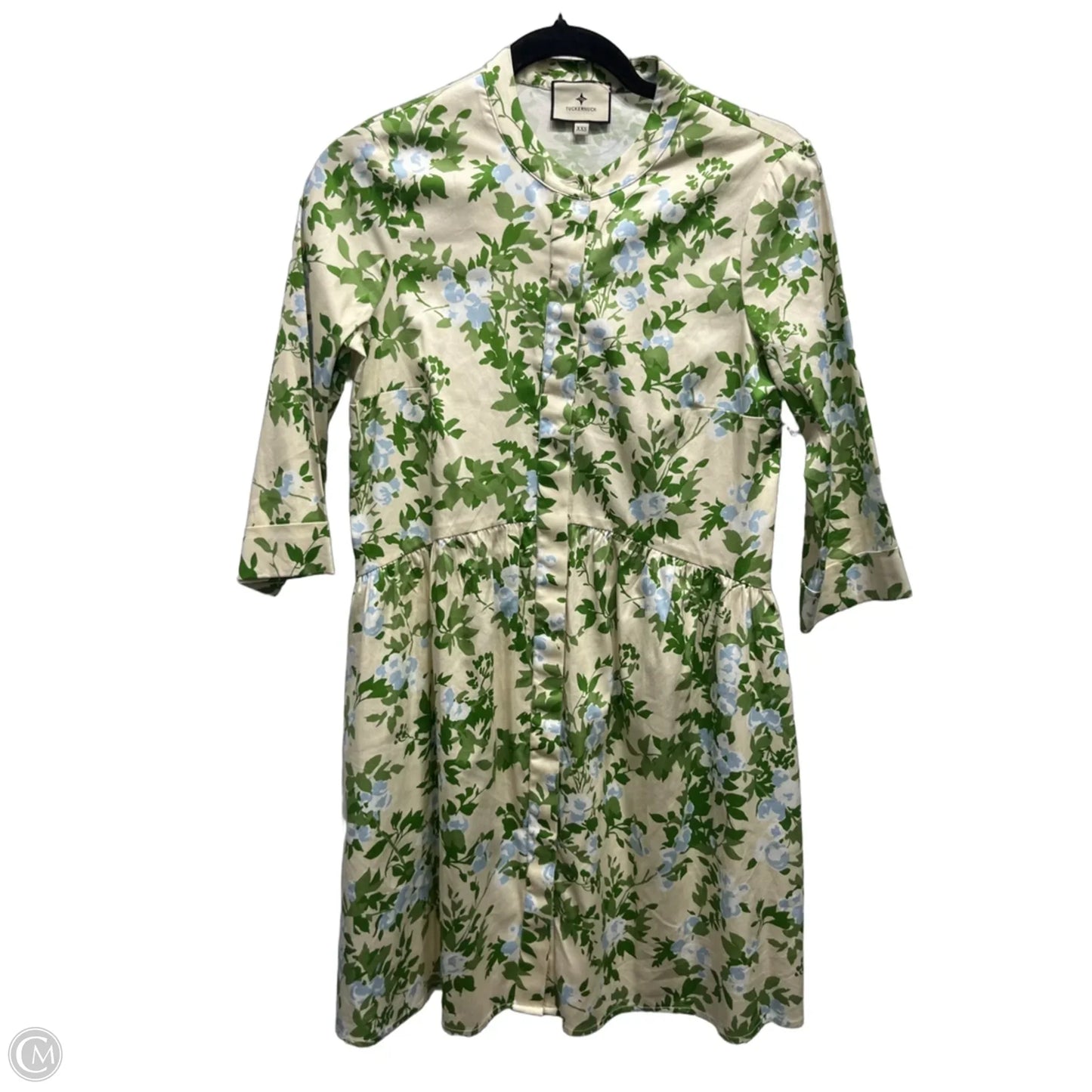Dress Casual Short By Tuckernuck In Cream & Green, Size: Xxs