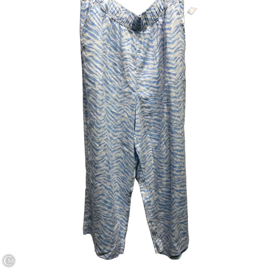 Pants Linen By Tahari In Blue & White, Size: Xl