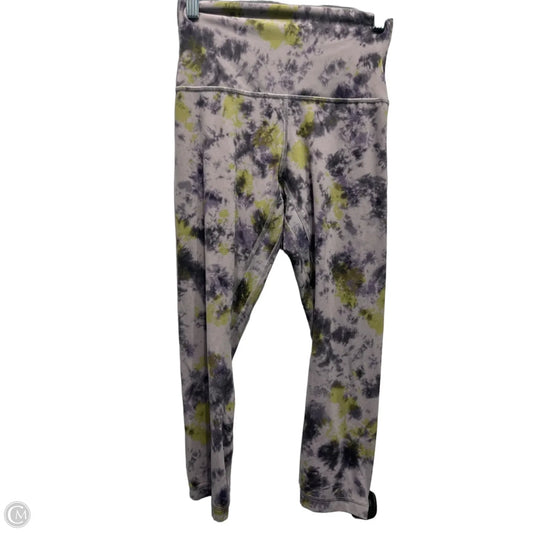 Athletic Leggings By Lululemon In Grey & Yellow, Size: 4