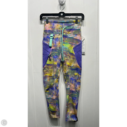 Athletic Leggings By Lululemon In Green & Purple, Size: 4