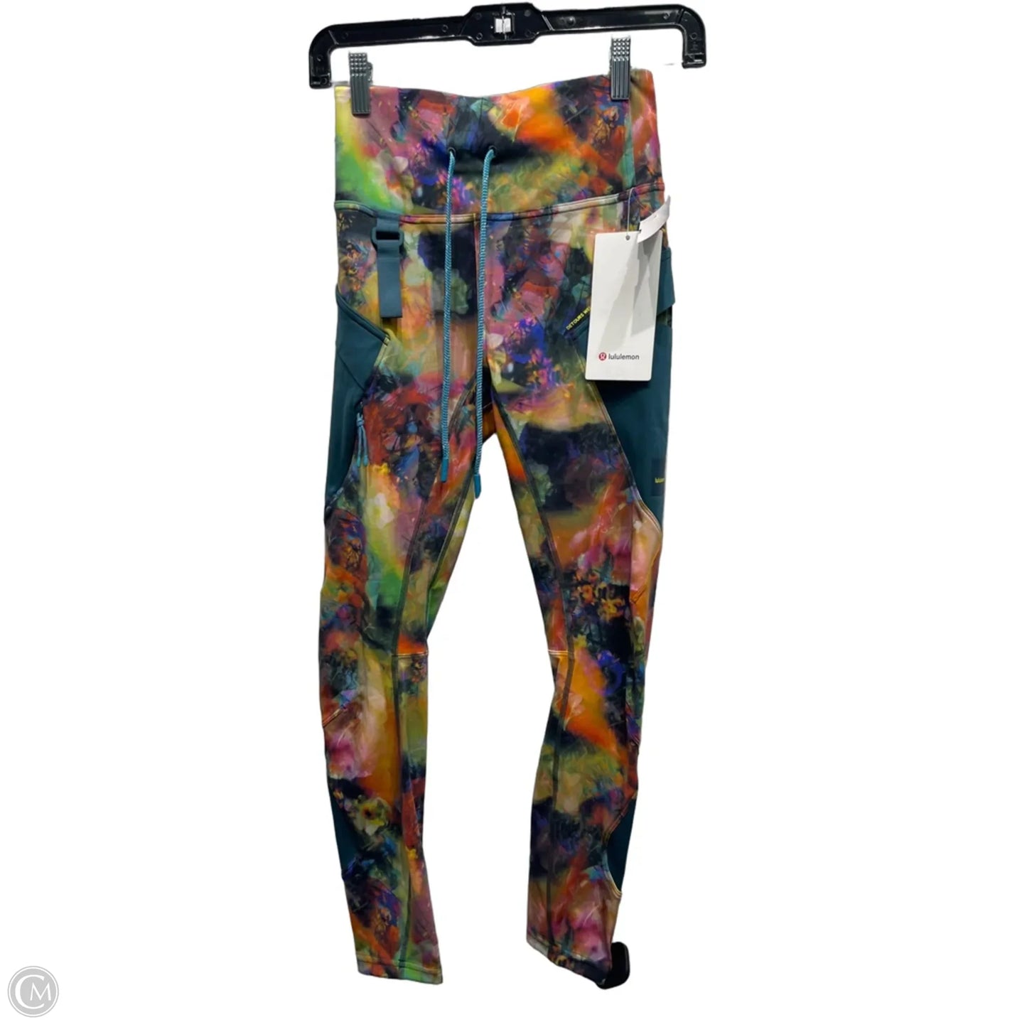Athletic Leggings By Lululemon In Green & Orange, Size: 4