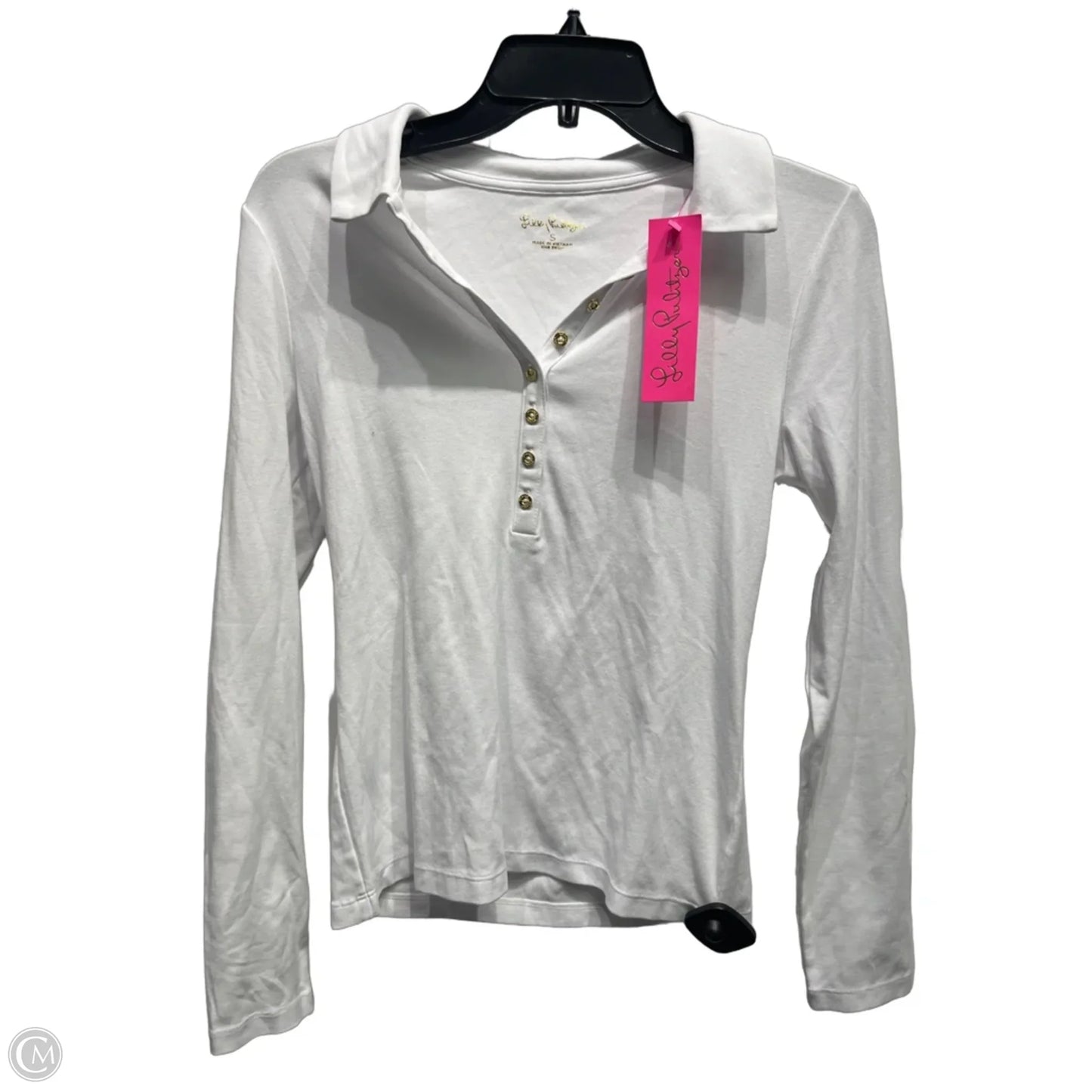 Top Long Sleeve Designer By Lilly Pulitzer In white, Size: S