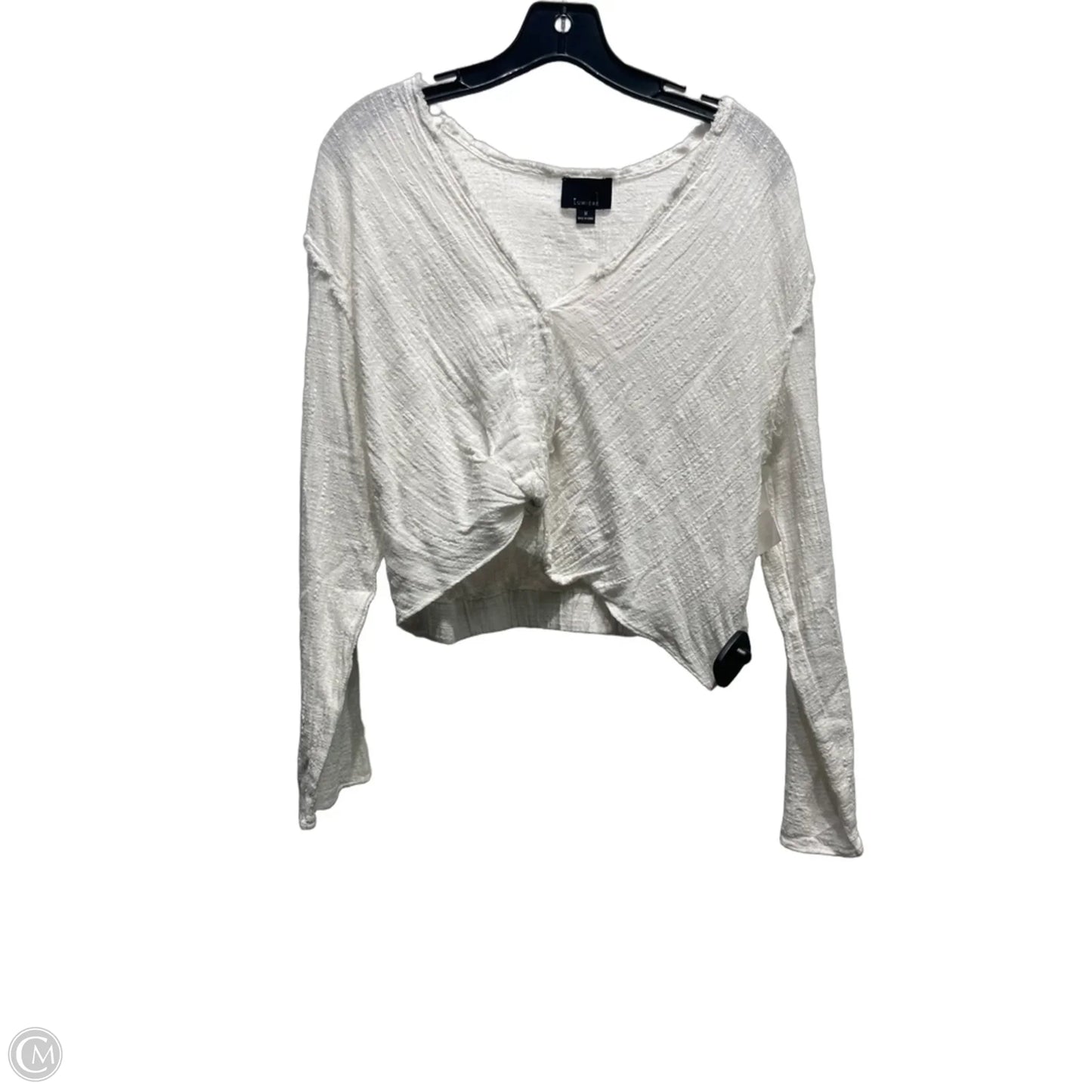 Top Long Sleeve By Lumiere In White, Size: M