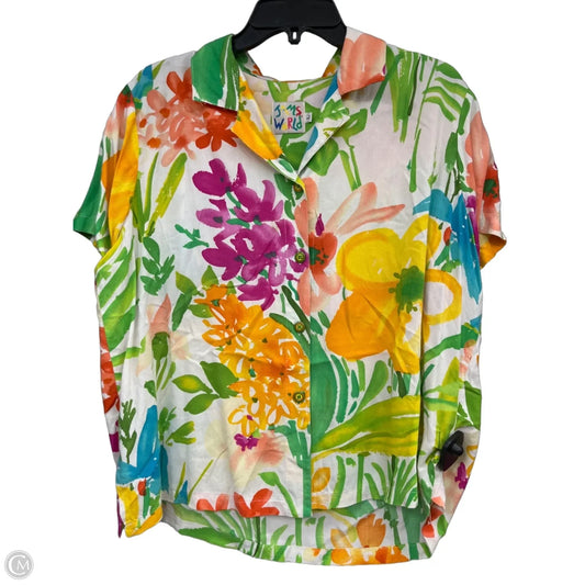 Top Short Sleeve By Jams World In Green & Orange, Size: L