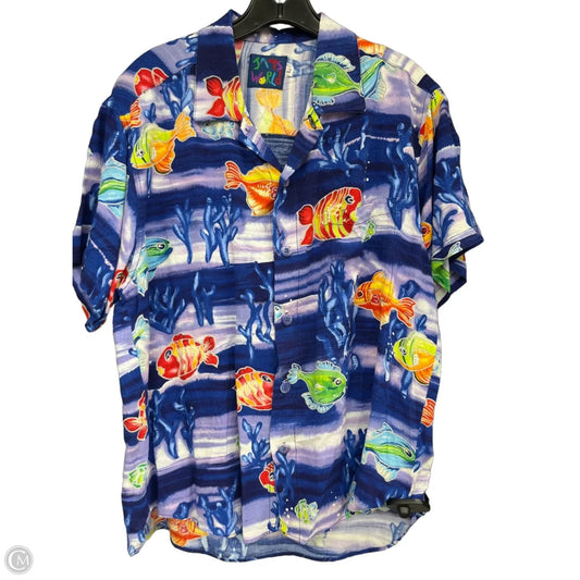 Top Short Sleeve By Jams World In Blue & Orange, Size: L