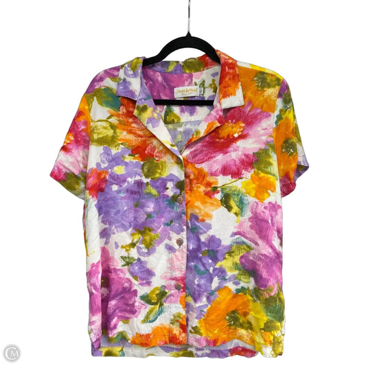 Top Short Sleeve By Jams World In Orange & Purple, Size: L