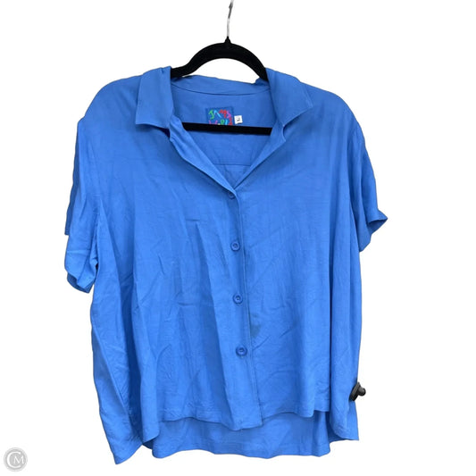 Top Short Sleeve By Jams World In Blue, Size: L
