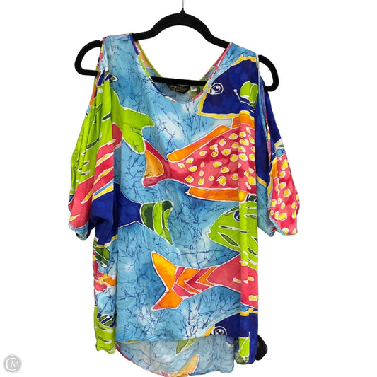 Top Short Sleeve By Jams World In Blue & Green, Size: M