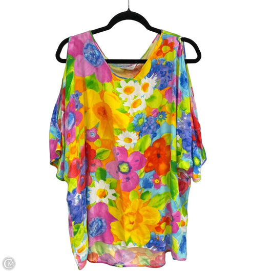 Top Short Sleeve By Jams World In Blue & Pink, Size: L