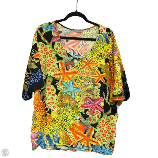 Top Short Sleeve By Jams World In Green & Red, Size: Xl