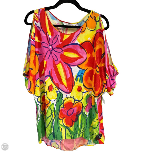 Top Short Sleeve By Jams World In Green & Red, Size: M