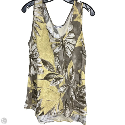 Top Sleeveless By Jams World In Brown & Yellow, Size: Xl