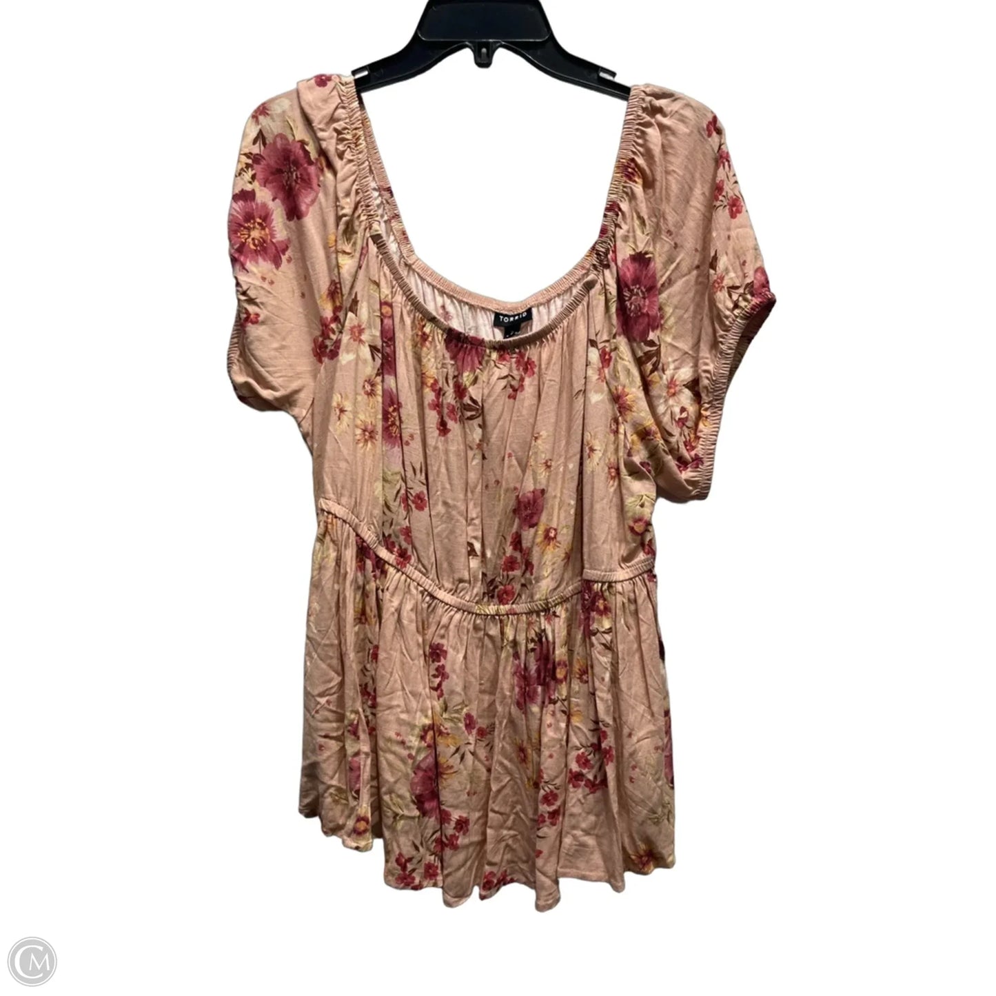 Top Short Sleeve By Torrid In Peach, Size: 2x