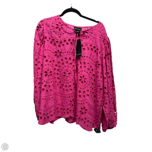 Top Long Sleeve By Liv Los Angeles In Pink, Size: 3x