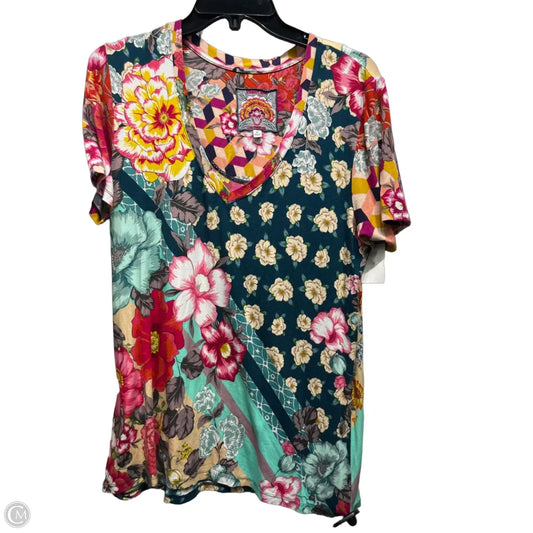 Top Short Sleeve Designer By Johnny Was In Green & Orange, Size: M