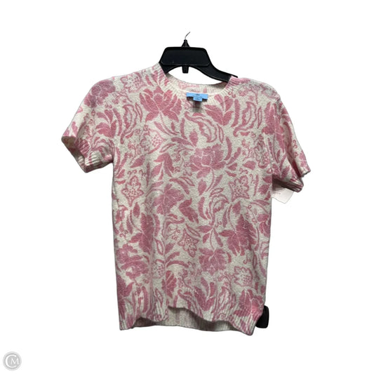 Sweater Short Sleeve By Cece In Pink & White, Size: S