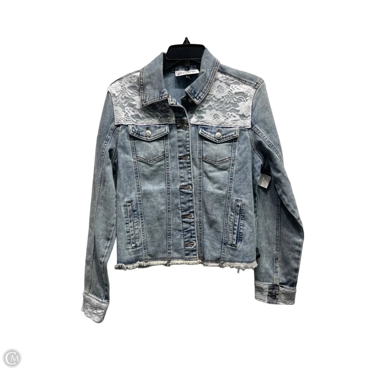 Jacket Denim By VICTORIA In Blue & White, Size: M