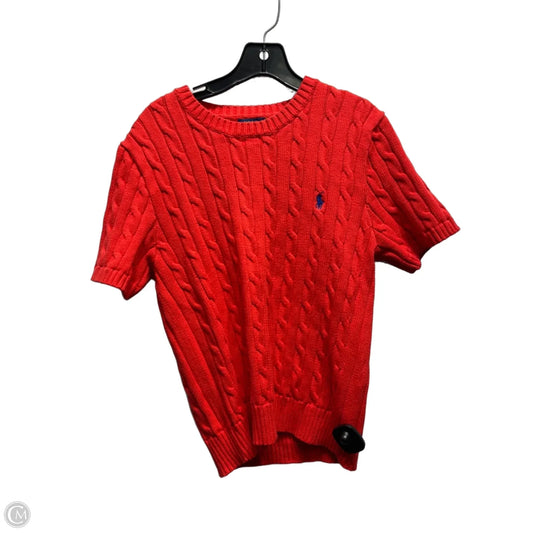 Sweater Short Sleeve By Polo Ralph Lauren In Red, Size: L