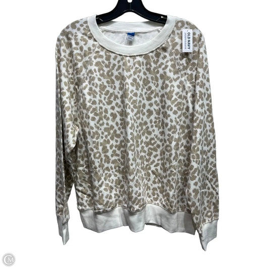 Sweatshirt Crewneck By Old Navy In Cream & Tan, Size: L