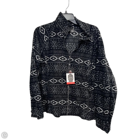 Jacket Fleece By Clothes Mentor In Black & Grey, Size: L