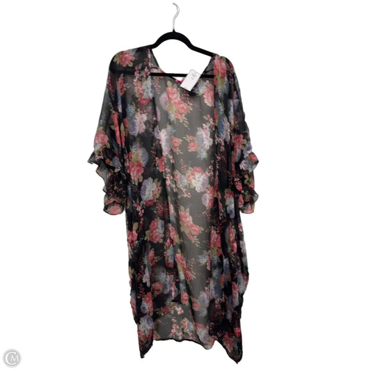 Kimono By Betsey Johnson In Black & Pink, Size: Osfm