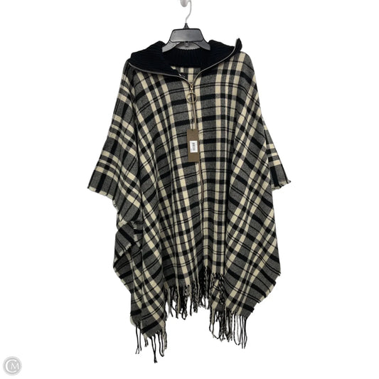 Poncho By NEW YORK MEDEN In Black & Cream, Size: Osfm