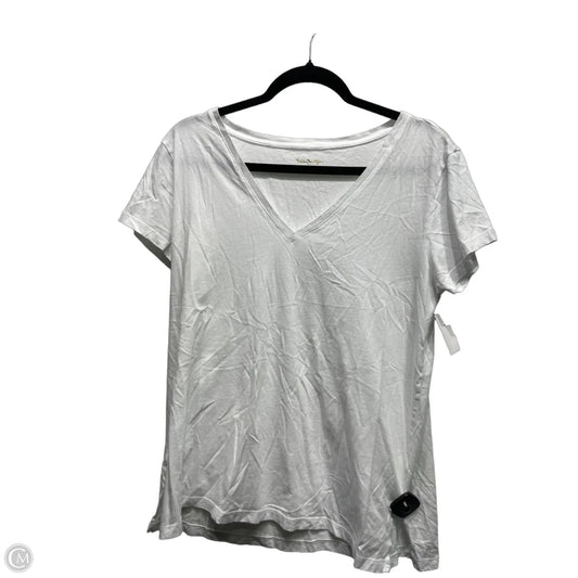 Top Short Sleeve Designer By Lilly Pulitzer In White, Size: L