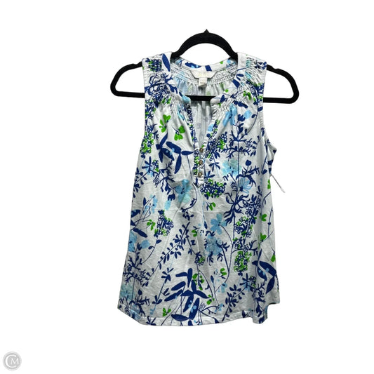 Top Sleeveless Designer By Lilly Pulitzer In Blue & Green, Size: Xs