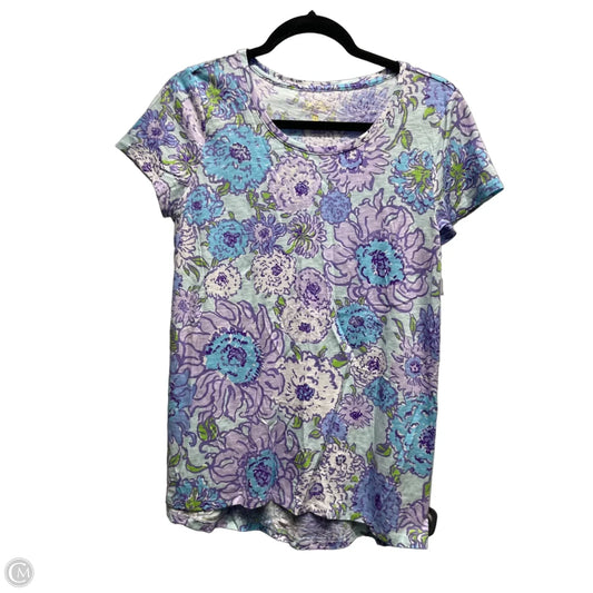 Top Short Sleeve Designer By Lilly Pulitzer In Purple, Size: S