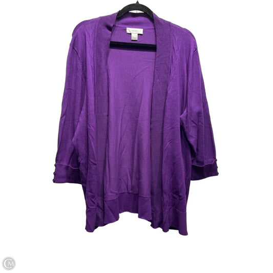 Cardigan By Cj Banks In Purple, Size: 1x