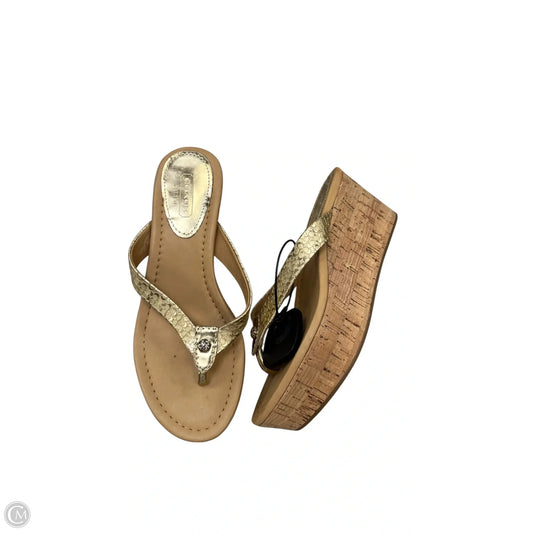 Sandals Designer By Coach In Gold, Size: 6.5