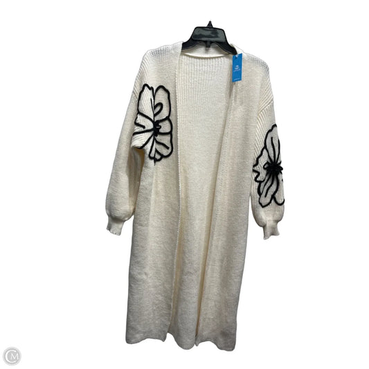 Sweater Cardigan By Cupshe In Black & Cream, Size: M