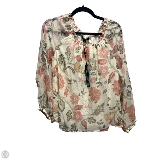 Blouse Long Sleeve By Charlie B In Green & Orange, Size: S