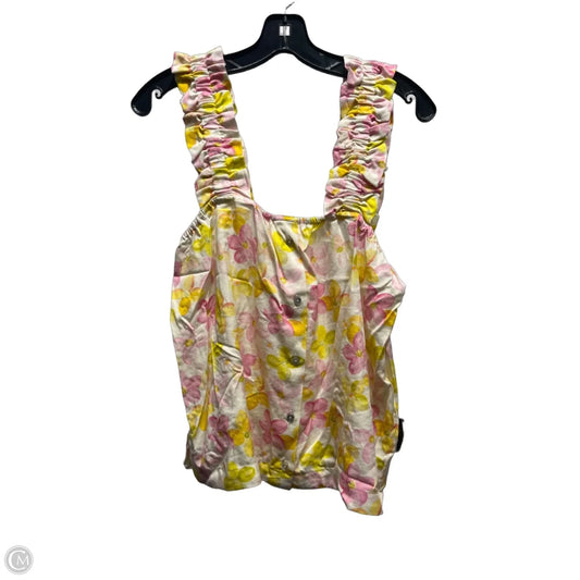 Top Sleeveless By Another Love In Pink & Yellow, Size: S