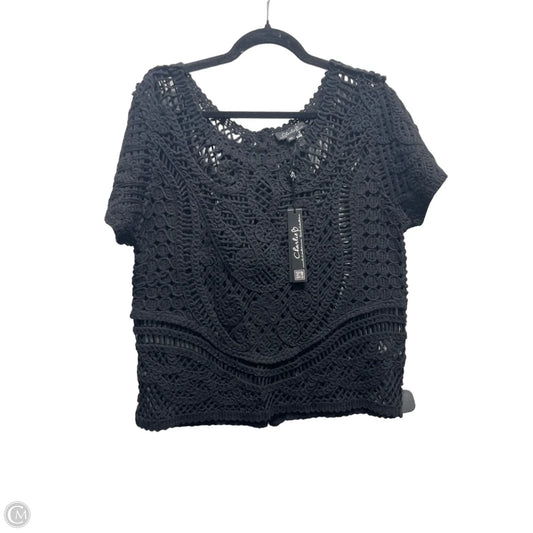 Top Short Sleeve By Charlie B In Black, Size: L