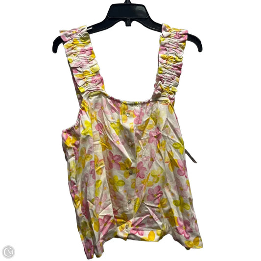 Top Sleeveless By Another Love In Pink & Yellow, Size: L