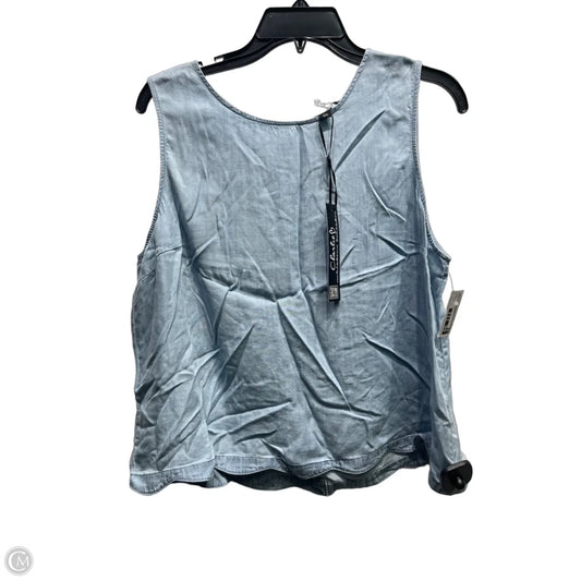 Top Sleeveless By Charlie B In Blue, Size: L