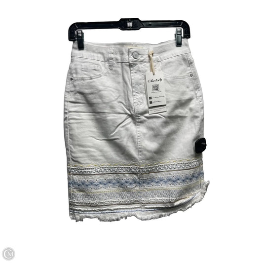 Skirt Midi By Charlie B In Blue & White, Size: 2
