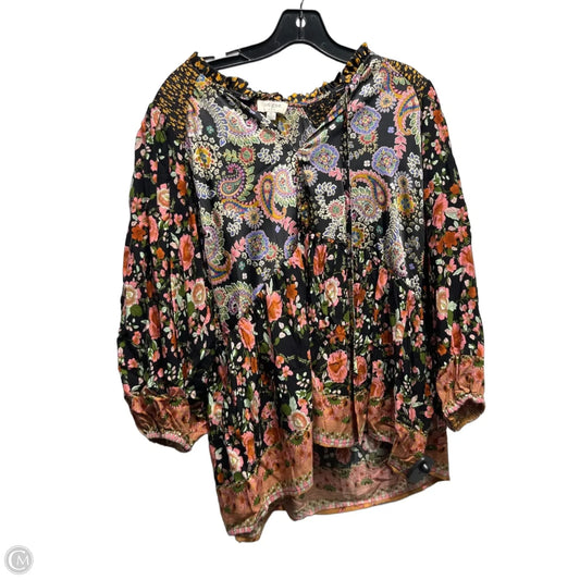 Top Long Sleeve By Umgee In Green & Pink, Size: Small