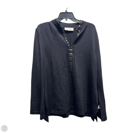 Top Long Sleeve Luxury Designer By St John Collection In Black, Size: L