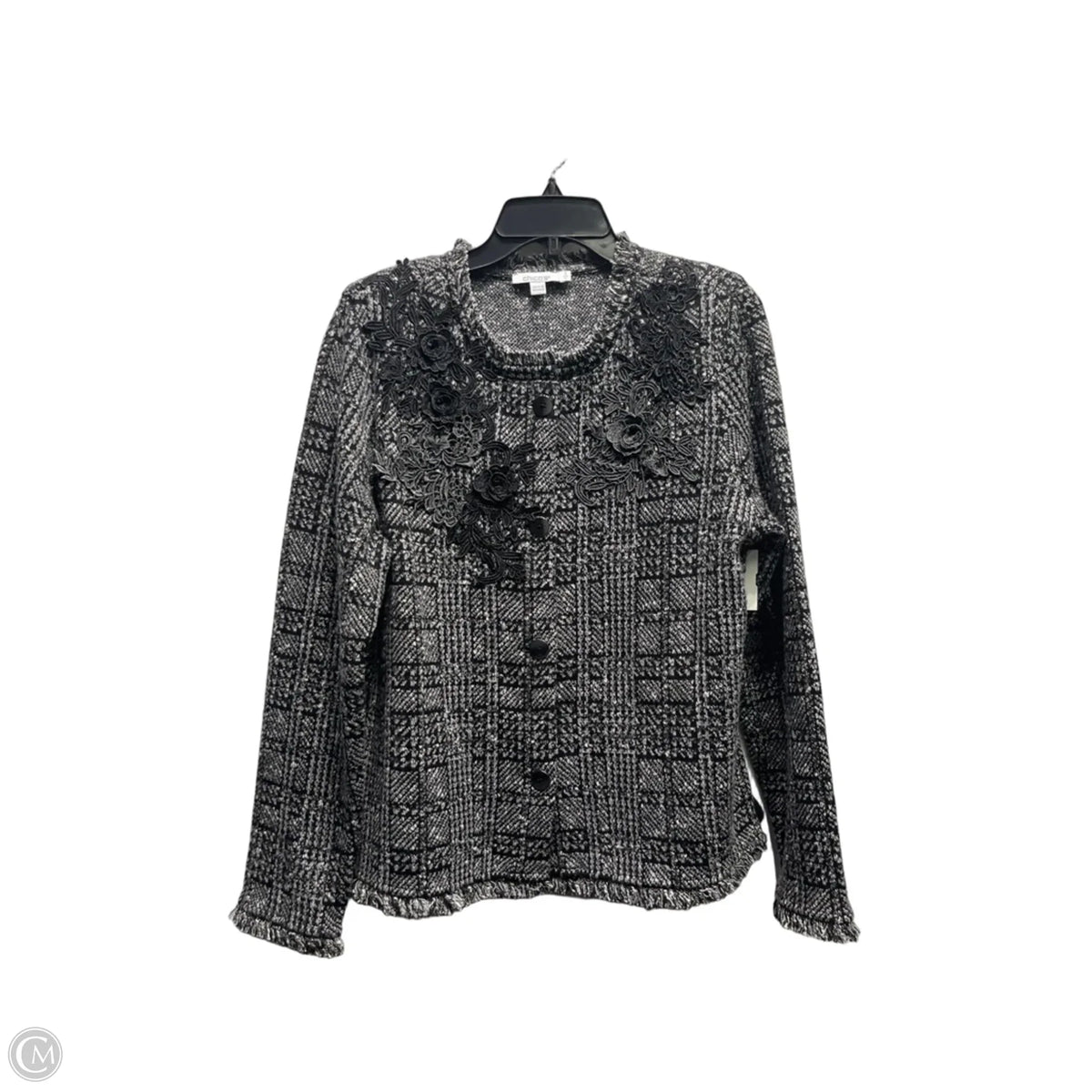 Jacket Other By Chicos In Black & White, Size: L