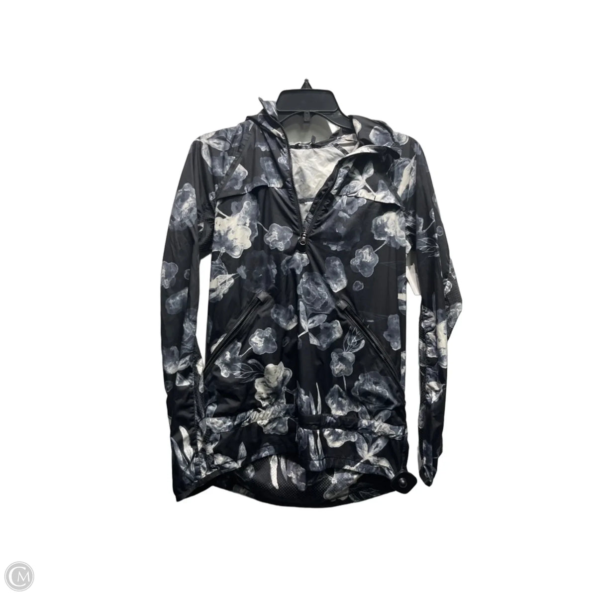 Jacket Windbreaker By Lululemon In Black & Grey, Size: 4
